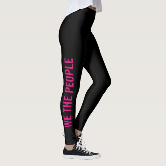 Wir Menschen rosa schwarzen Widerstand Leggings (Rechts)