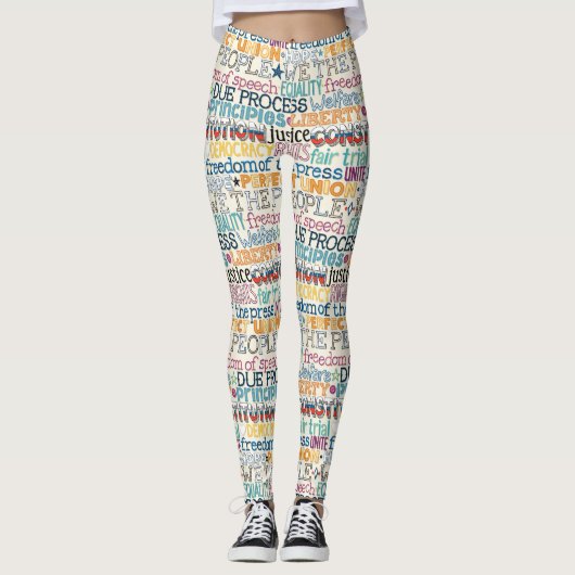 Wir Menschen Typografie Leggings (Vorderseite)