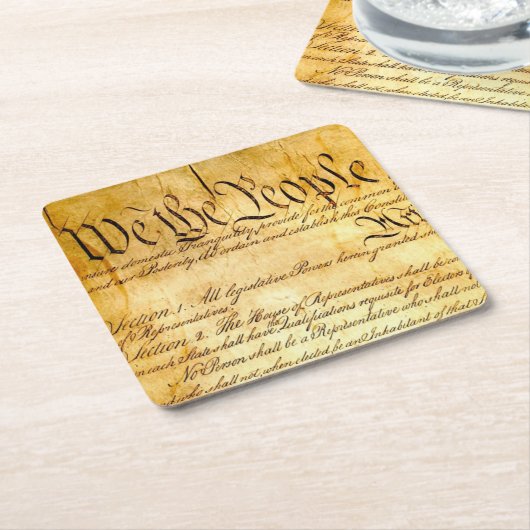 Wir Menschen - Verfassung Rechteckiger Pappuntersetzer (angewinkelt)