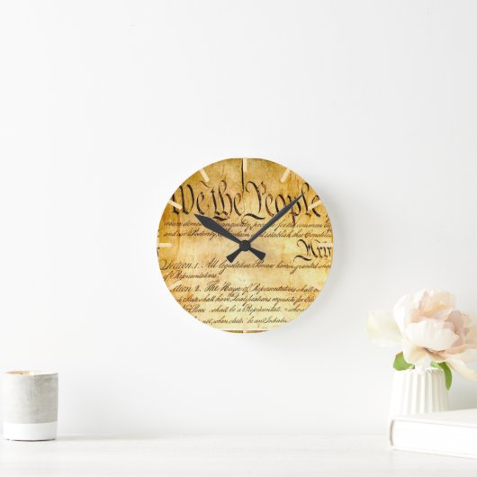 Wir Menschen - Verfassung Runde Wanduhr (Zuhause)