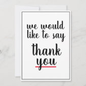 Wir möchten Ihnen danken   Dankeskarte (Vorderseite)