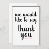 Wir möchten Ihnen danken Dankeskarte (Vorne/Hinten)