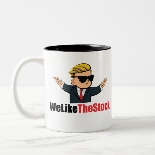 Wir mögen die Aktie (Wall Street Wetten) Zweifarbige Tasse (Links)