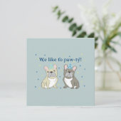 Wir mögen es zu feiern! Französische Bulldogge Einladung (Stehend Vorderseite)