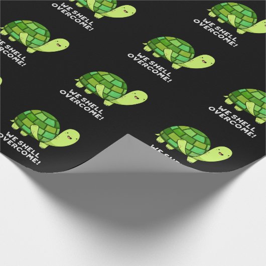 Wir Muschel überwinden Funny Tortoise Pun Dark BG Geschenkpapier (Ecke)
