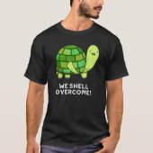 Wir Muschel überwinden Funny Tortoise Pun Dark BG T-Shirt (Vorderseite)