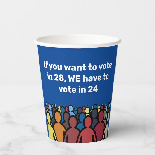 Wir müssen 24 abstimmen pappbecher (Rückseite)