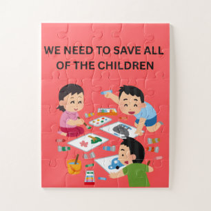 Wir müssen alle Kinder retten Kinderpuzzle Puzzle