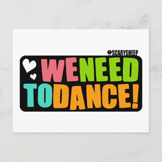 Wir müssen tanzen postkarte (Vorderseite)