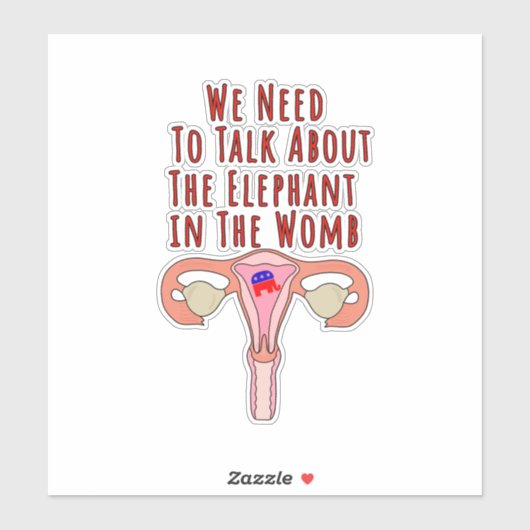 Wir müssen über den Elefanten in der Womb-Squ spre Aufkleber (Blatt)
