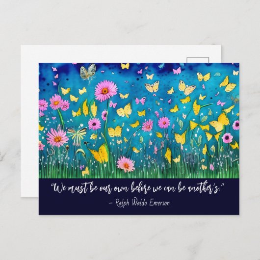 Wir müssen unsere eigene Zitat-Blumenkarte sein Postkarte (Vorne/Hinten)