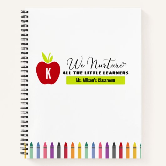 Wir nähren Rainbow Crayons Grundschule Notizblock (Vorderseite)