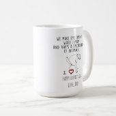 Wir nehmen Augenkontakt auf, während ich kackte Kaffeetasse (VorderseiteRechts)