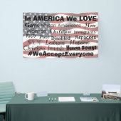 Wir nehmen jeder, Antihass-Protest-Zeichen an Banner (Messeveranstaltung)