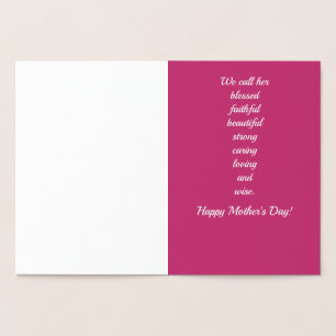 Wir nennen sie   Gold Foil Mutter Day Card Folienkarte