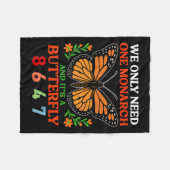 Wir nur einen Monarchen und seinen Schmetterling 8 Fleecedecke (Vorderseite (Horizontal))