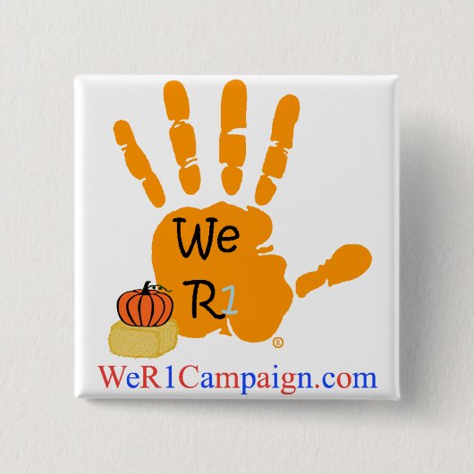 Wir orange Knopf (Halloween) HandR1 Button (Vorderseite)