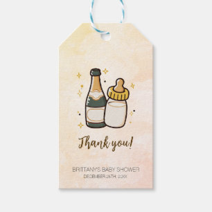 Wir packen Flaschen Babydusche Tag Geschenkanhänger