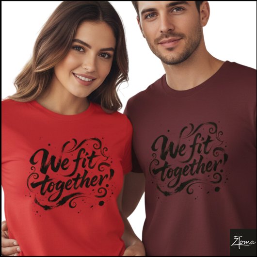 Wir passen zusammen Brush Script Splatters T-Shirt