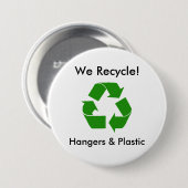 Wir recyceln! , Aufhänger u. Plastik Button (Vorne & Hinten)