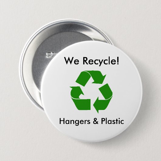 Wir recyceln! , Aufhänger u. Plastik Button (Vorne & Hinten)