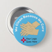 Wir reinigen, weil wir uns kümmern button (Vorne & Hinten)