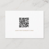 Wir reservieren Sitzplätze Custom QR CODE Gold Begleitkarte (Rückseite)