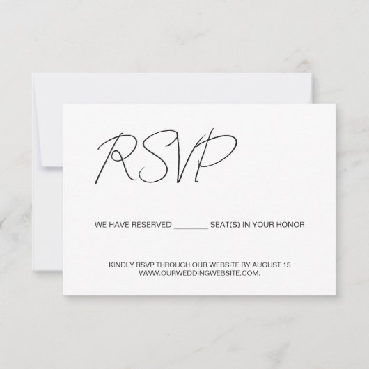 Wir reservieren Sitzplätze für Sie Budget Custom RSVP Karte (Vorderseite)