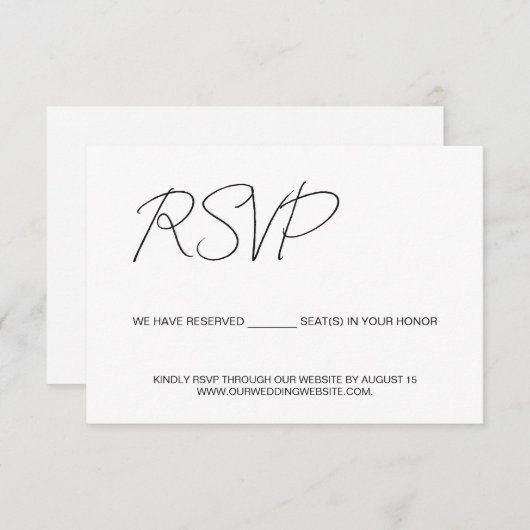 Wir reservieren Sitzplätze für Sie Budget Custom RSVP Karte (Vorne/Hinten)