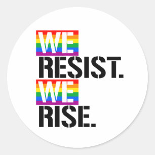 WIR RESISTIEREN WIR STEIGEN RUNDER AUFKLEBER