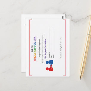 Wir Respektieren Uns Gegenseitig Urkunde Postkarte