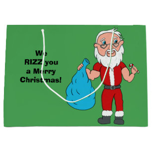 Wir Rizz Ihnen ein frohes Weihnachtsfest, maßgesch Große Geschenktüte