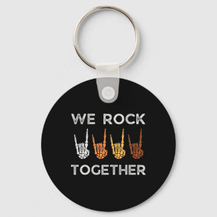 Wir rocken zusammen Skelett Hände Rock lustiger Ha Schlüsselanhänger