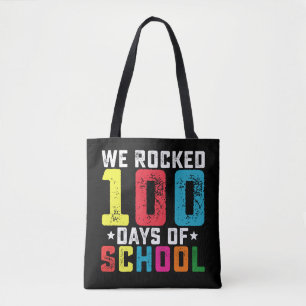 Wir rockten 100 Tage Schule Lehrer Schüler Tasche