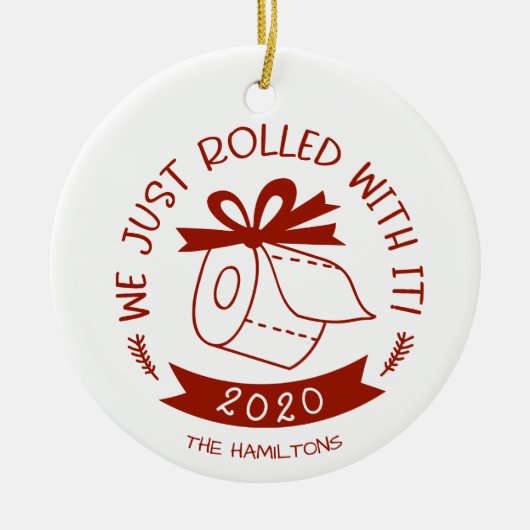 Wir rollten gerade mit dem sonnigen Weihnachtsgebä Keramik Ornament (Vorne)