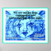Wir rufen um Hilfe, Mitgefühl und Verständnis. Poster (Vorne)