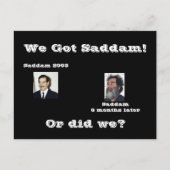 Wir Saddam! Oder haben wir? Postkarte (Vorderseite)