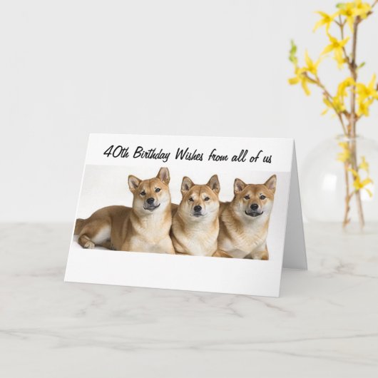 WIR SAGEN ALLE "GLÜCKLICH 40." ZU UNS KARTE (Gelbe Blume)