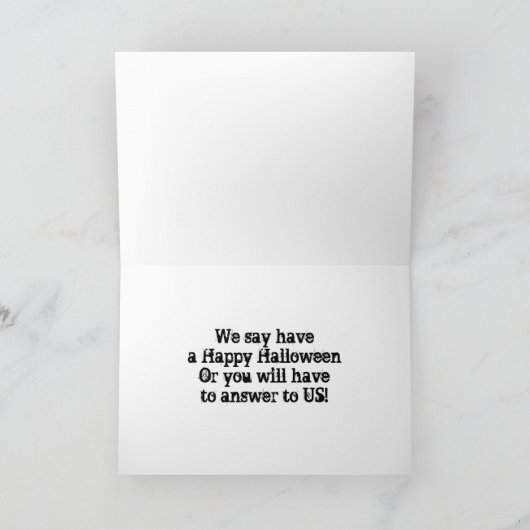 WIR SAGEN, HABEN EINE GLÜCKLICHE HALLOWEN ODER ANT KARTE (Innenseite)