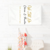 Wir sagen immer noch Partner Name Datum Champagner Banner (Insitu)