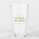 Wir sagen immer noch Partner Name Datum Champagner Glas (Rückseite)