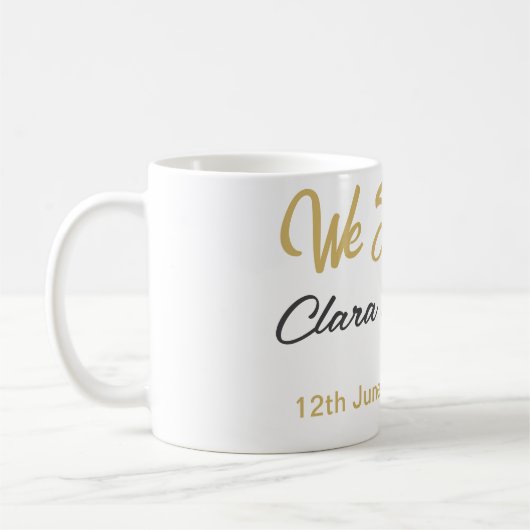 Wir sagen immer noch Partner Name Datum Champagner Kaffeetasse (Links)