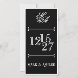 Wir sagen Ja 8x4 S/W doppelseitige Hochzeitseinlad
