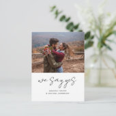 Wir sagen Ja Moderne, einfache Ankündigung der Ver Postkarte (Stehend Vorderseite)