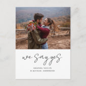 Wir sagen Ja Moderne, einfache Ankündigung der Ver Postkarte (Vorderseite)