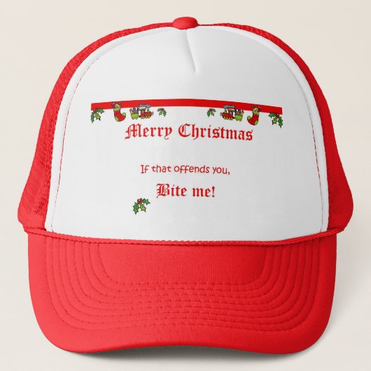 Wir sagen, MERRY CHRISTMAS! Truckerkappe (Vorderseite)