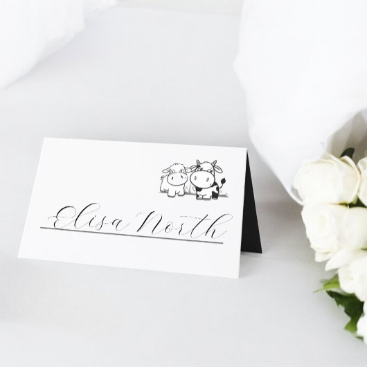 Wir sagten, ich moo Minimalistische Hochzeit Platzkarte