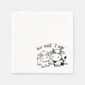 Wir sagten, ich moo Wedding Serviette (Vorderseite)