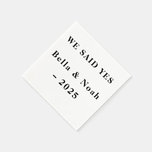 Wir sagten Ja Custom Napkins - Engagement Party 20 Serviette (Ecke)