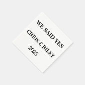 Wir sagten Ja Custom Napkins - Engagement Party 20 Serviette (Ecke)